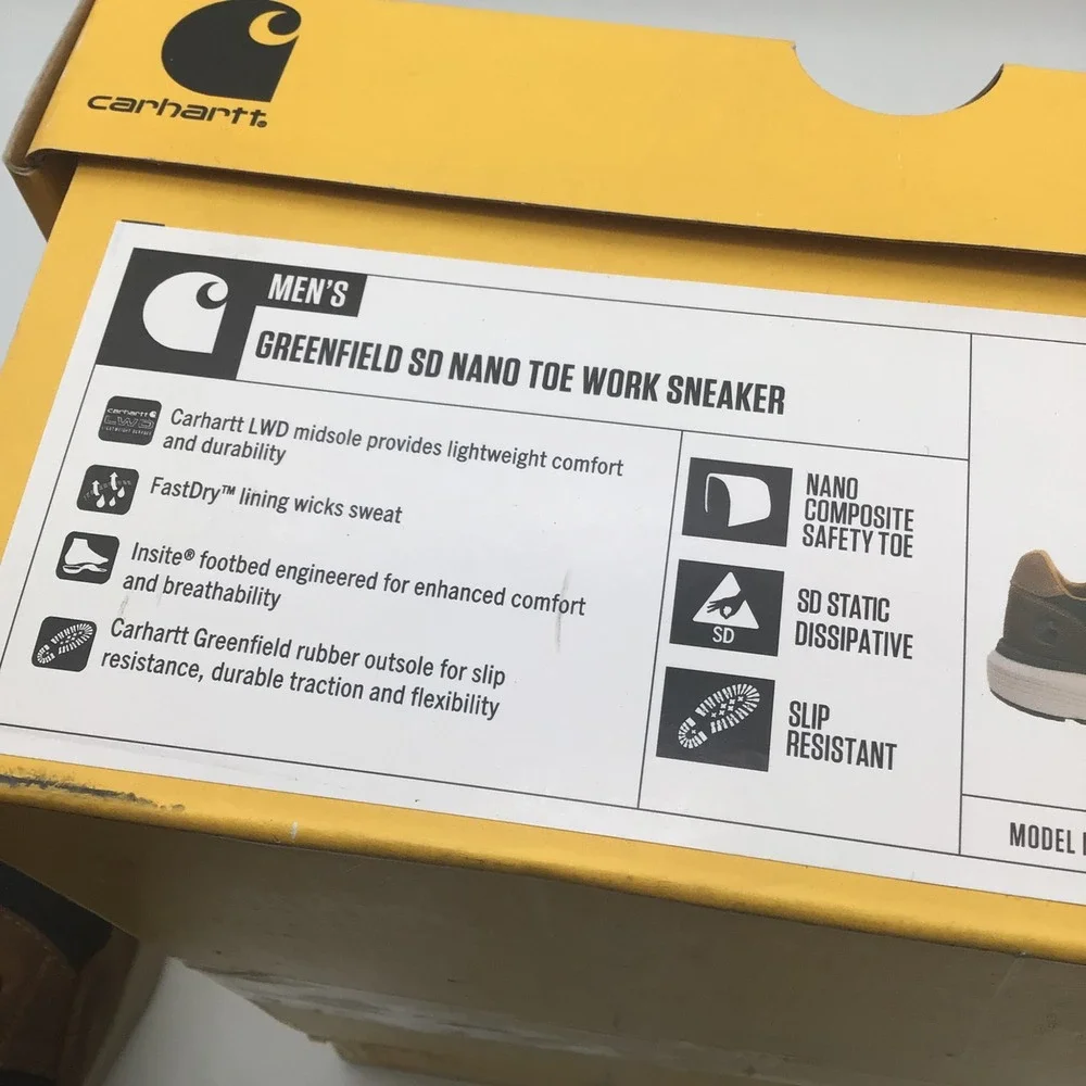 Carhartt Greenfield SD Nano Toe Work Sneaker Mens Size 11.5 Brown Black NEW